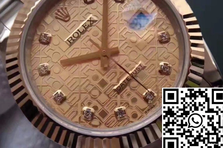 Texture Gold Diamond-studded 41MM Rolex Dial Datejust 126333 II Rose 0320